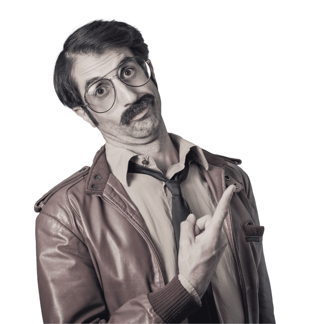 man pointing at answers to questions about terms and conditions