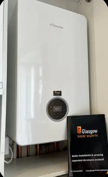 A Worcester boiler with the Glasgow Boiler Experts customer pack